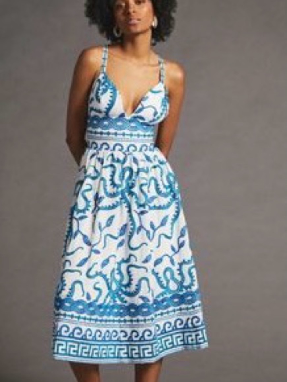 Maeve by Anthropologie Sun Dress with Blue Embroidery - Picture 4 of 15